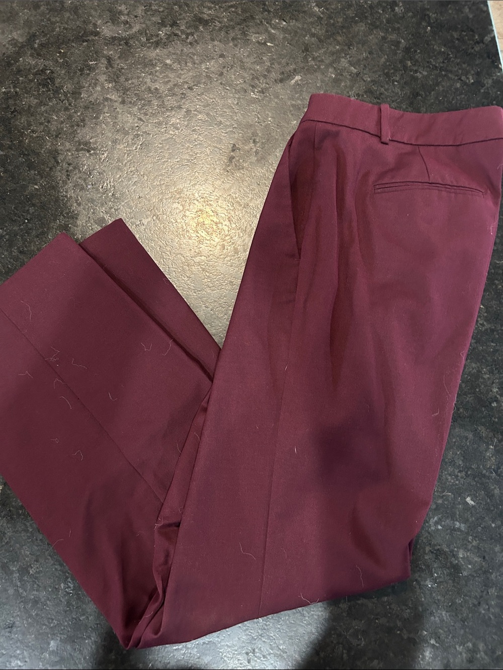 Ann Taylor Maroon Straight-Leg Dress Trousers